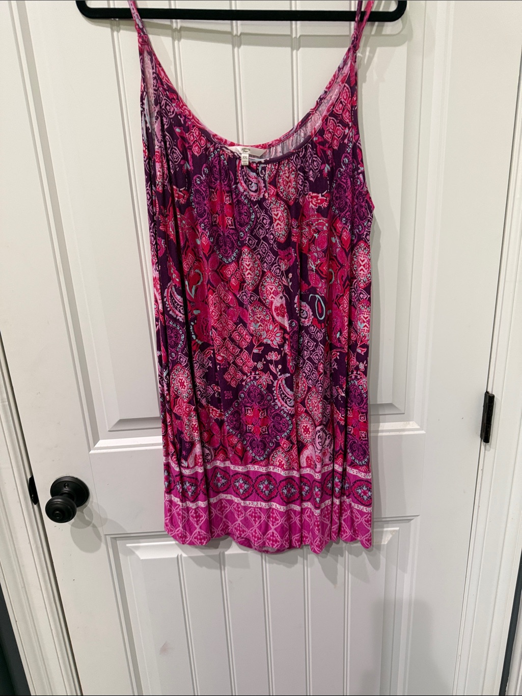 Pink  Purple Printed Spaghetti Strap Dress
